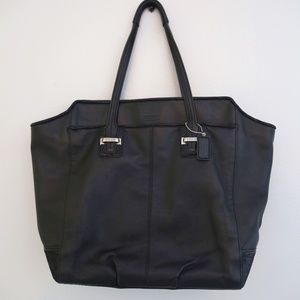 Full Leather Black Coach Tote